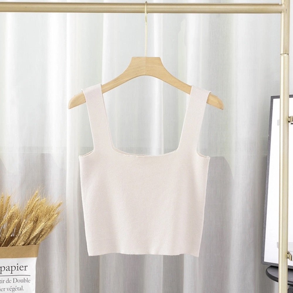 NWT Raw edge knit crop top OS fits most